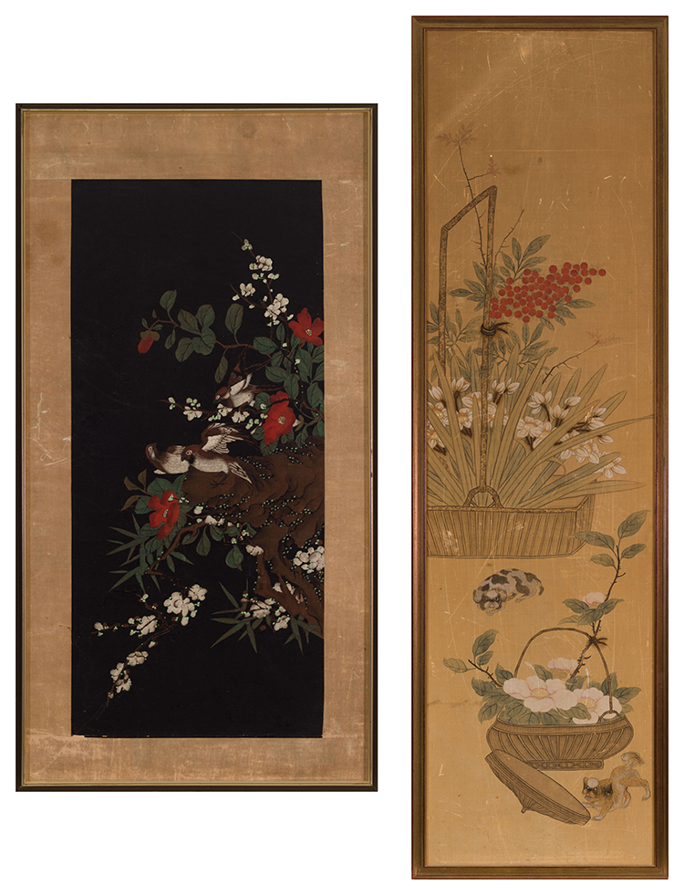 Chinese School
Two Mounted Silk Scrolls, Late Qing Dynasty by  Chinese Art