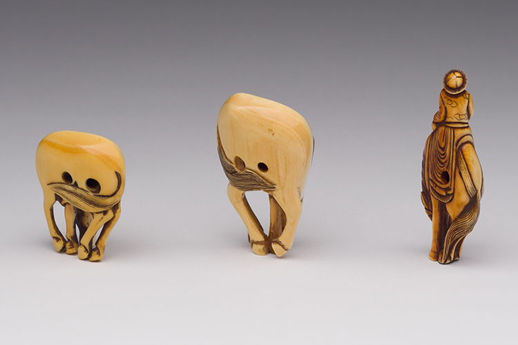 Three Japanese Ivory Netsuke of Horses, 19th Century by  Japanese Art