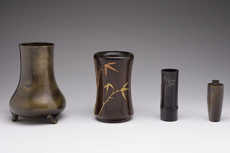 Four Assorted Japanese Mixed-Metal and Wood Vessels, 19th Century by  Japanese Art