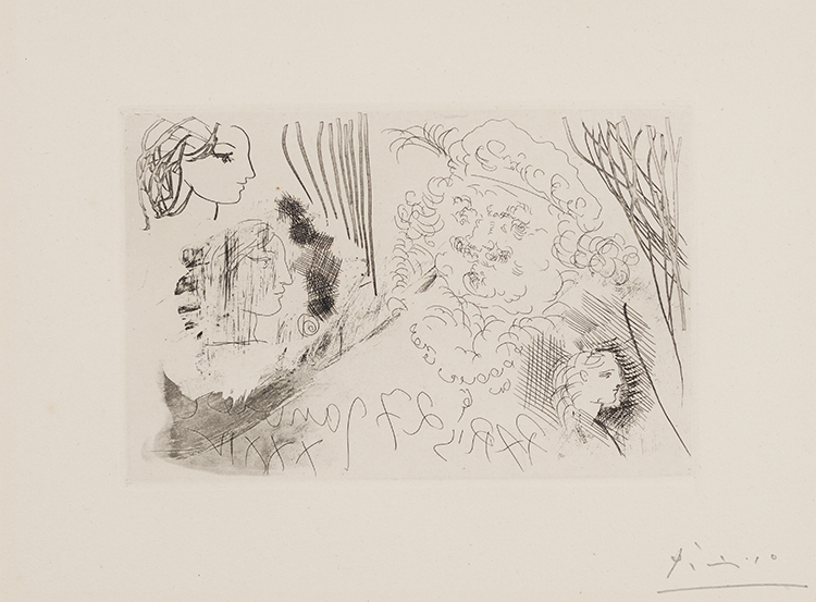 Rembrandt et têtes de femmes by Pablo Picasso