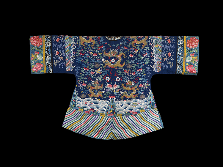 An Unusual Chinese Blue-Ground Silk Embroidered Child's Jacket, 19th Century by  Chinese Art