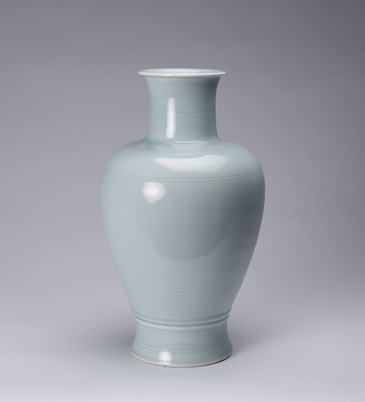 A Chinese Claire-de-lune Glazed Anhua Baluster Vase, Late Qing Dynasty by  Chinese Art