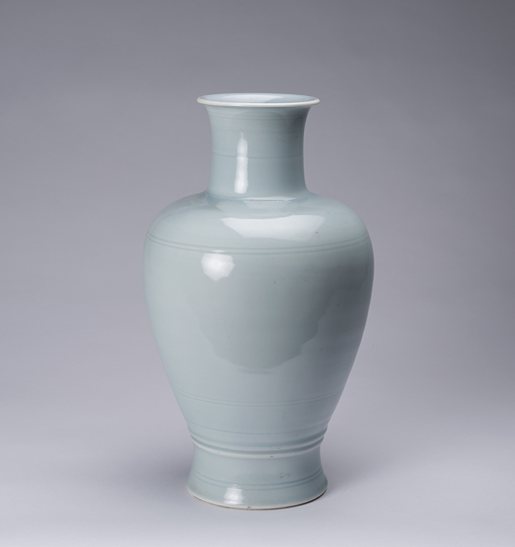 A Chinese Claire-de-lune Glazed Anhua Baluster Vase, Late Qing Dynasty by  Chinese Art