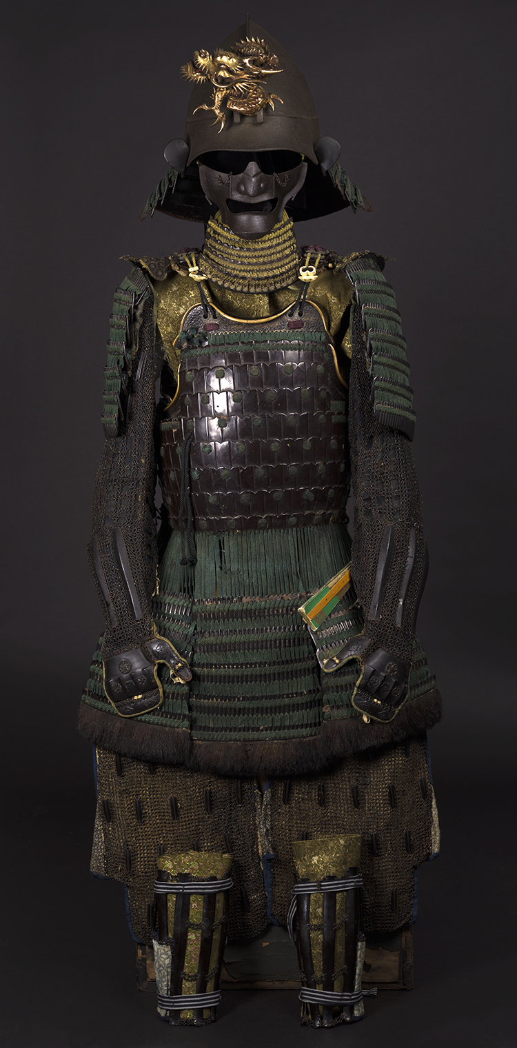 A Japanese Black Lacquer and Green Lace Samurai Armor, Edo Period 17th to 18th Century par  Japanese Art