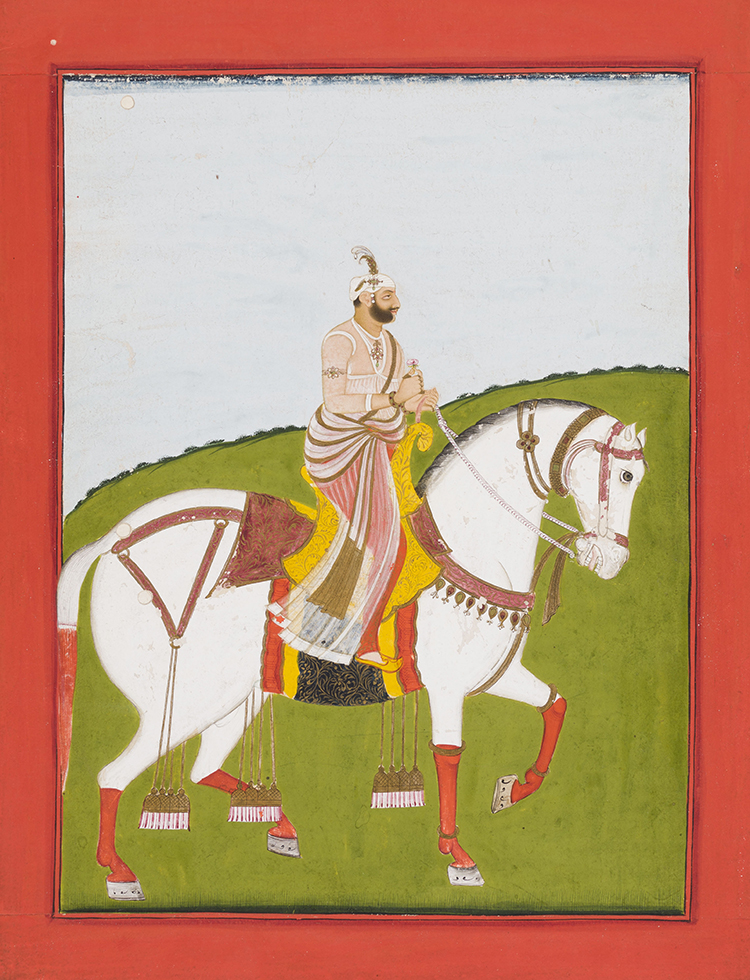 Sikh School, 19th Century, Prince on Horseback by Indian Art