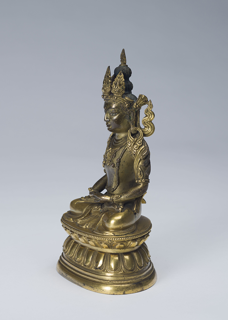 A Tibetan Gilt Bronze Seated Figure of Amitayus, 17th to 18th Century by Tibetan Art