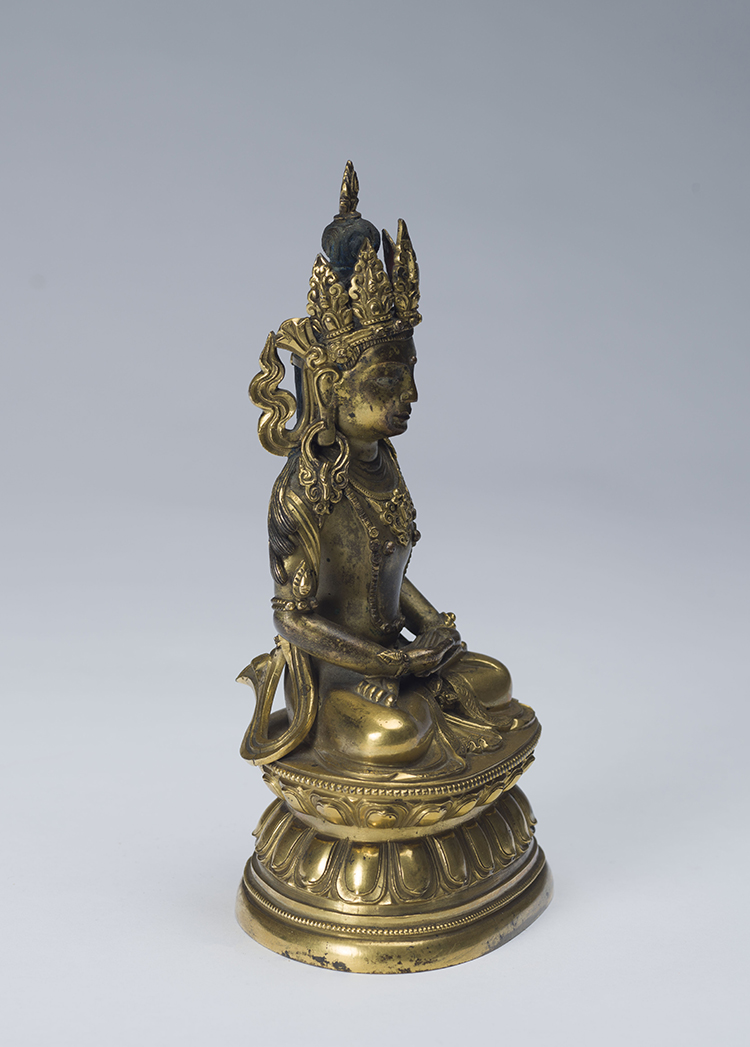 A Tibetan Gilt Bronze Seated Figure of Amitayus, 17th to 18th Century by Tibetan Art