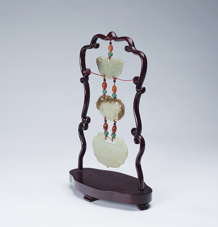 A Chinese Three-Piece Jade Pendant, Mid 20th Century by  Chinese Art