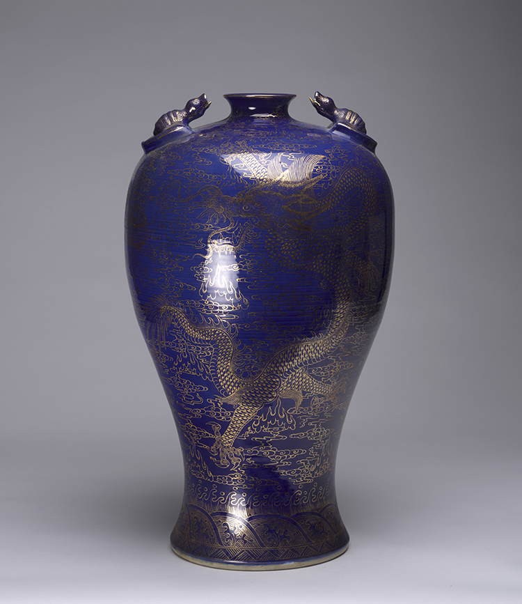A Large Chinese Blue Glazed and Gilt Decorated ‘Dragon’ Vase, Guangxu Mark, 20th Century by  Chinese Art