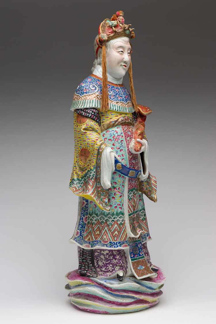 A Large and Unusual Chinese Famille Rose Figure of a Female Sage, 19th Century by  Chinese Art