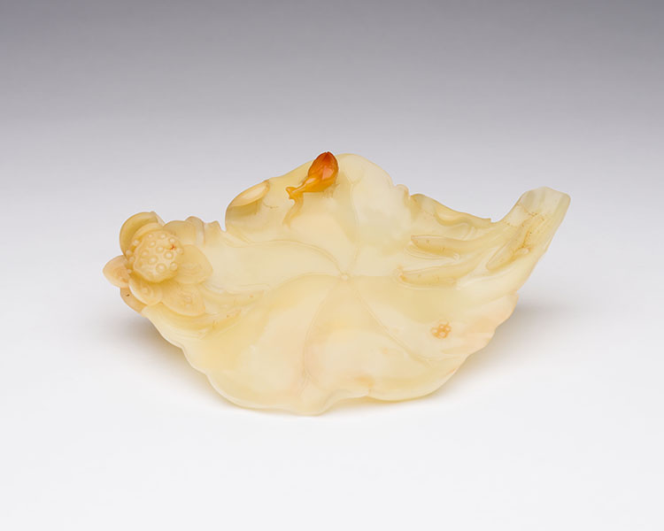 A Well Carved Contemporary Chinese 'Lotus and Fish' Group by  Chinese Art