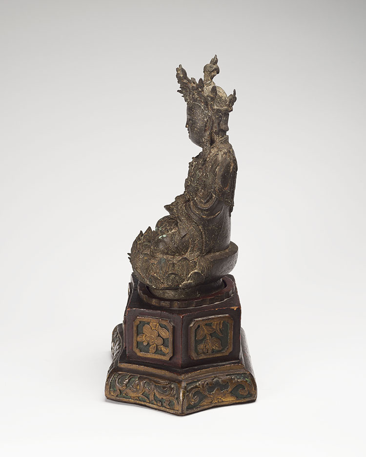 A Chinese Bronze Seated Figure of a Crowned Buddha, Ming Dynasty, 16th/17th Century by  Chinese Art