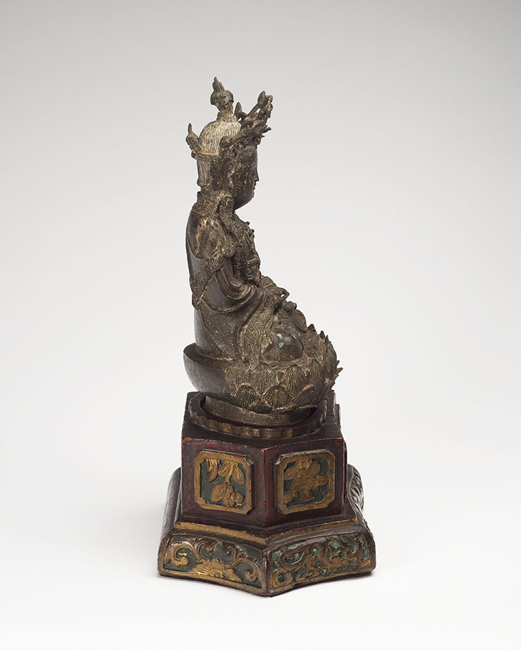 A Chinese Bronze Seated Figure of a Crowned Buddha, Ming Dynasty, 16th/17th Century by  Chinese Art