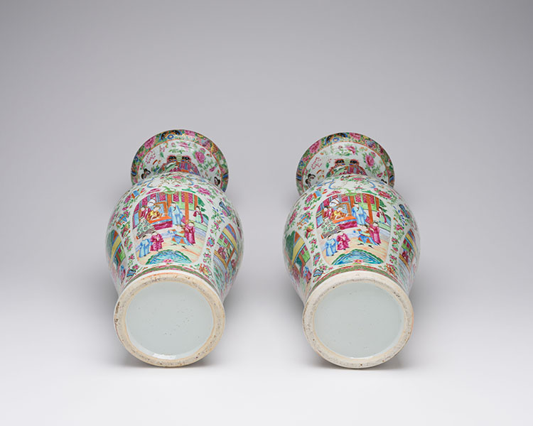 A Pair of Large and Well-Painted Chinese Export Canton Rose 'Figural' Vases, 19th Century by  Chinese Art