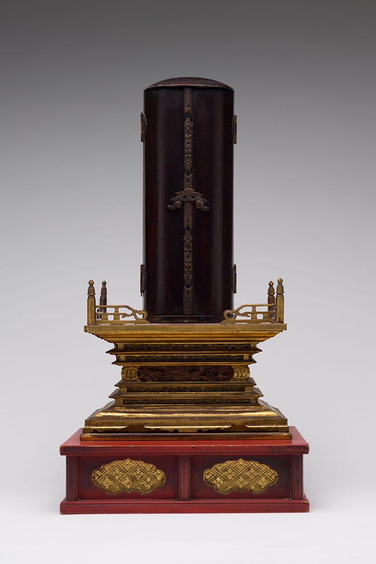 A Japanese Lacquer and Gilt Painted Zushi, Portable Shrine, 19th Century by  Japanese Art