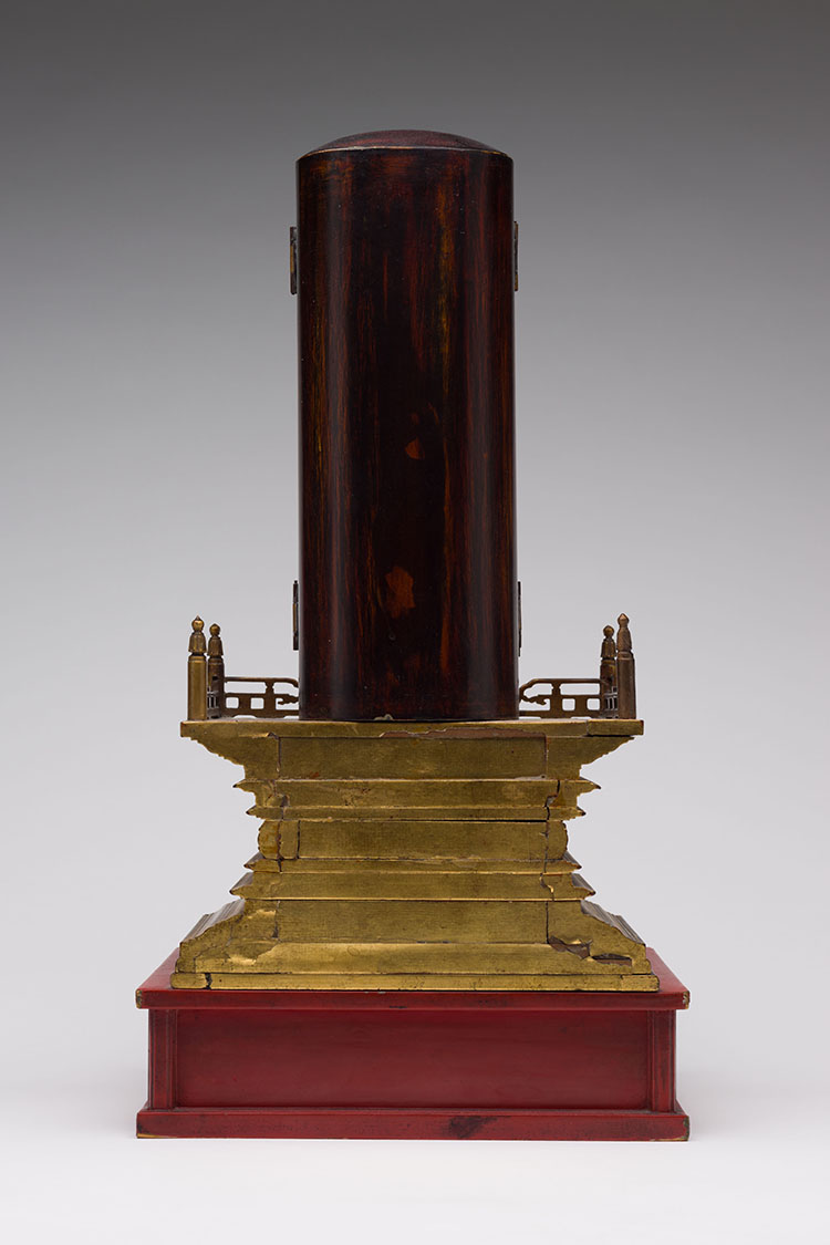 A Japanese Lacquer and Gilt Painted Zushi, Portable Shrine, 19th Century by  Japanese Art