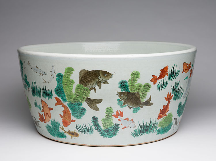 A Large and Rare Chinese Famille Verte Fish Bowl, 18th/19th Century by  Chinese Art