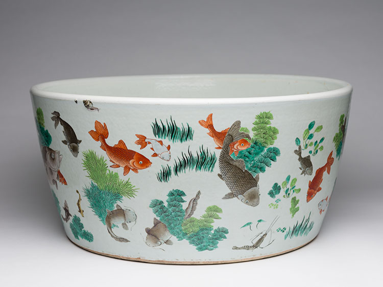 A Large and Rare Chinese Famille Verte Fish Bowl, 18th/19th Century by  Chinese Art