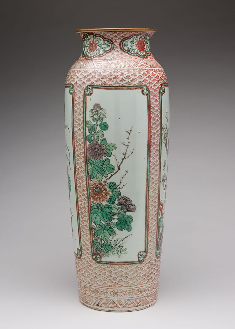 A Chinese Famille Verte Transitional-Style 'Floral' Sleeve Vase, Late Qing Dynasty by  Chinese Art