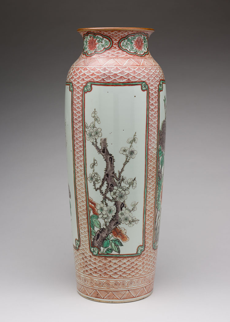 A Chinese Famille Verte Transitional-Style 'Floral' Sleeve Vase, Late Qing Dynasty by  Chinese Art