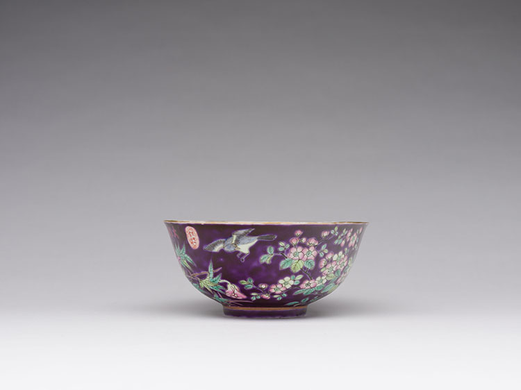 A Chinese Famille Rose Purple Ground ‘Dayazhai’ Bowl, Republican Period by  Chinese Art