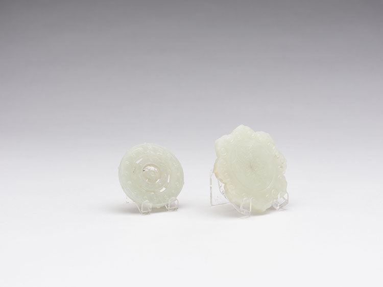 	Two Chinese Jade Disc Pendants, 19th Century by  Chinese Art