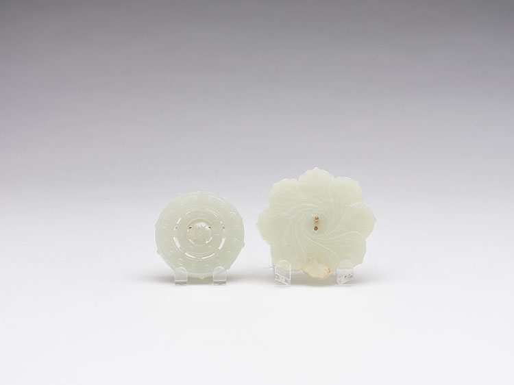 	Two Chinese Jade Disc Pendants, 19th Century by  Chinese Art