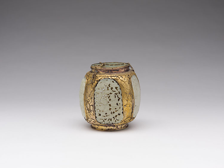 A Chinese Brass Box with Jade Mounts, 19th Century by  Chinese Art