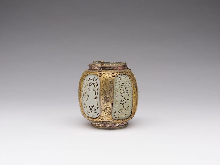 A Chinese Brass Box with Jade Mounts, 19th Century by  Chinese Art