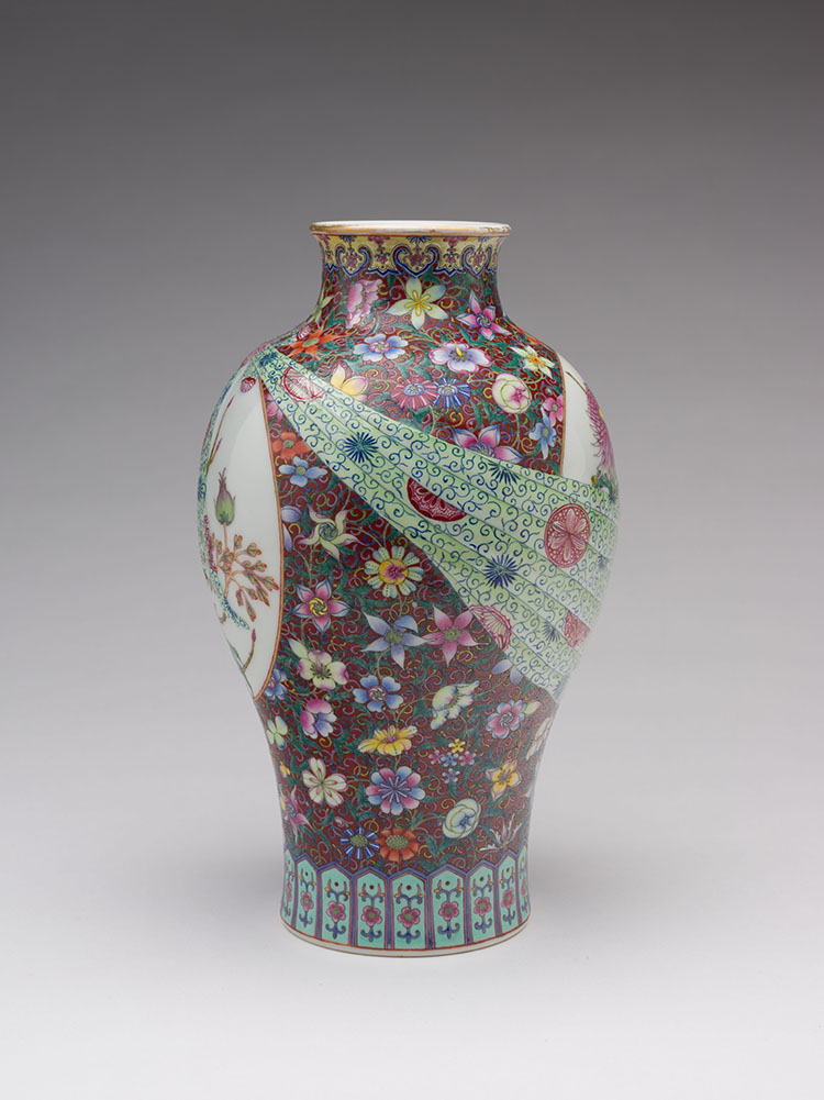 A Chinese Famille Rose Floral ‘Baofu’ Vase, Qianlong Mark, Republican Period by  Chinese Art