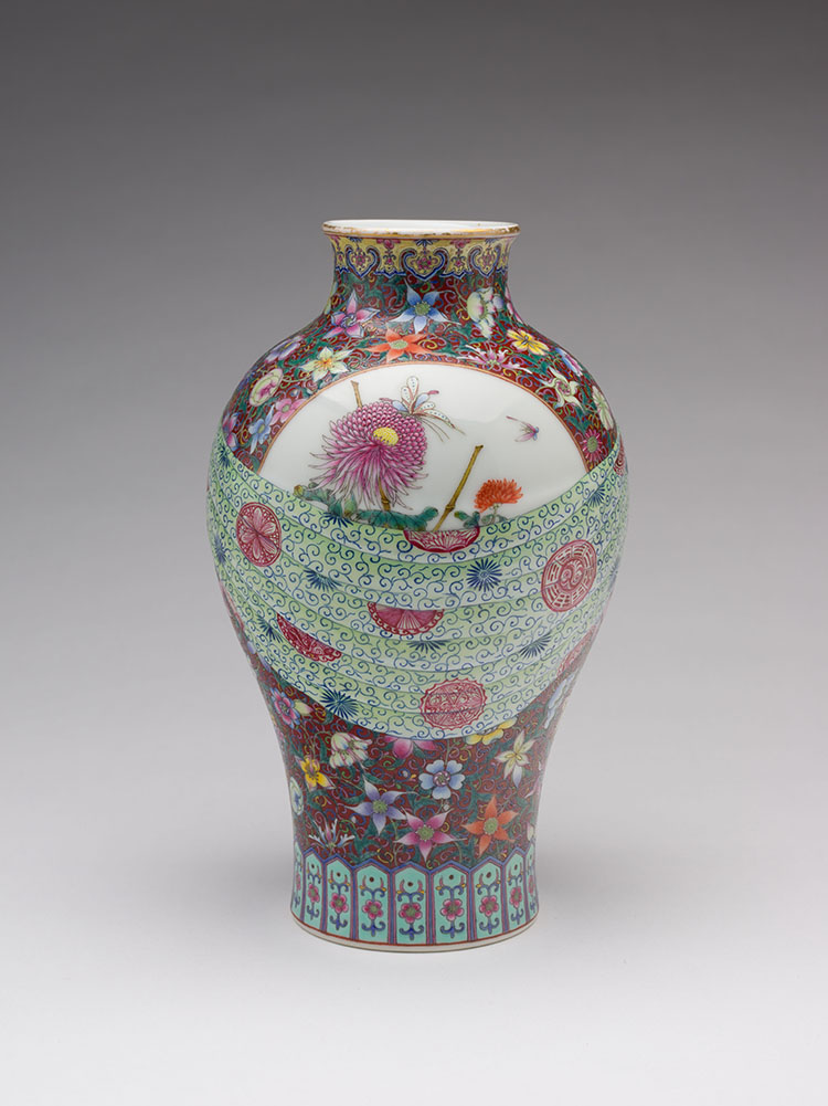 A Chinese Famille Rose Floral ‘Baofu’ Vase, Qianlong Mark, Republican Period by  Chinese Art