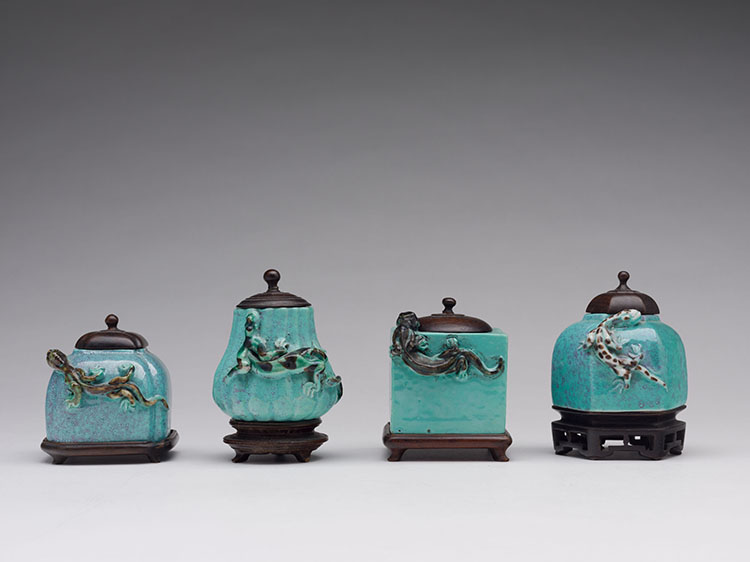 Four Chinese Robin's Egg-glazed Scholar's Vessels, Early 20th Century par  Chinese Art