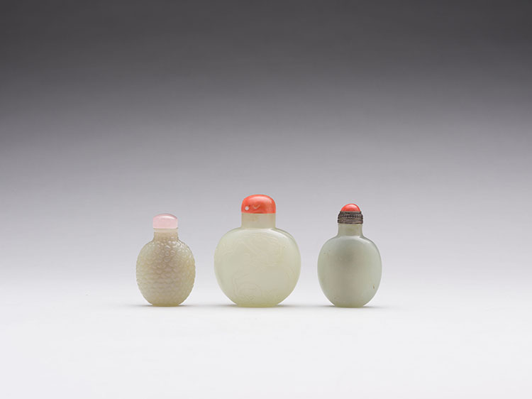 Three Chinese Jade Carved Snuff Bottles, 18th/19th Century by  Chinese Art