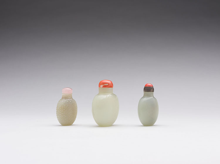 Three Chinese Jade Carved Snuff Bottles, 18th/19th Century by  Chinese Art