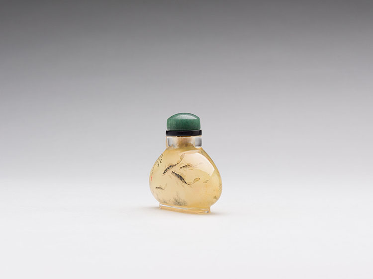 	A Chinese Reverse Painted Glass Fish Snuff Bottle, 19th Century by  Chinese Art