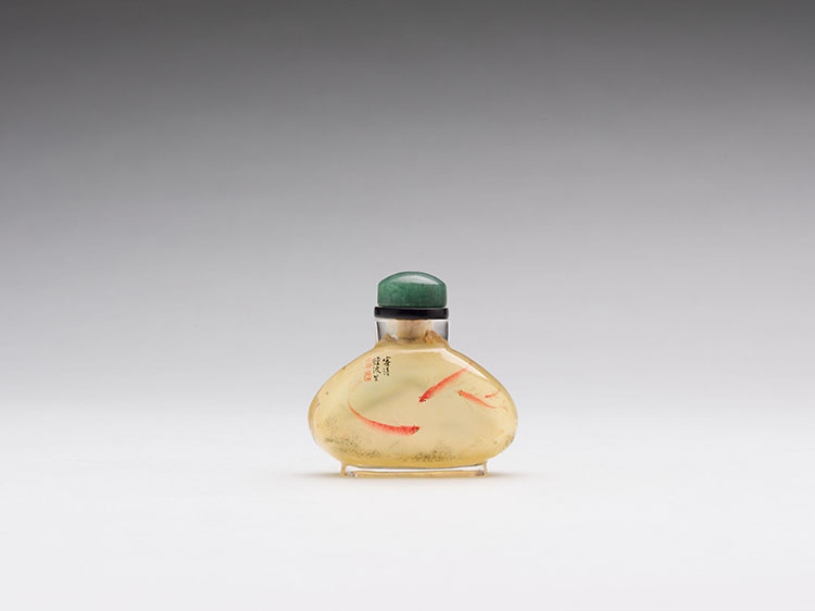 	A Chinese Reverse Painted Glass Fish Snuff Bottle, 19th Century by  Chinese Art