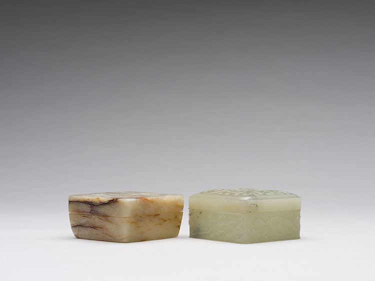 Two Chinese White Jade Boxes and Covers, 18th/19th Century by  Chinese Art