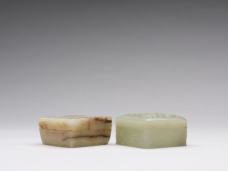 Two Chinese White Jade Boxes and Covers, 18th/19th Century by  Chinese Art