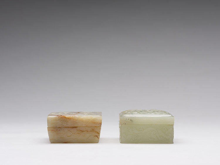 Two Chinese White Jade Boxes and Covers, 18th/19th Century by  Chinese Art