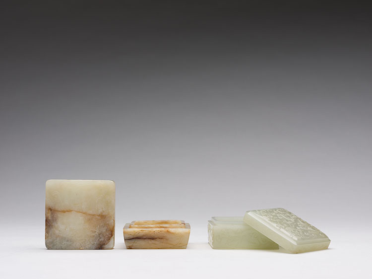 Two Chinese White Jade Boxes and Covers, 18th/19th Century by  Chinese Art