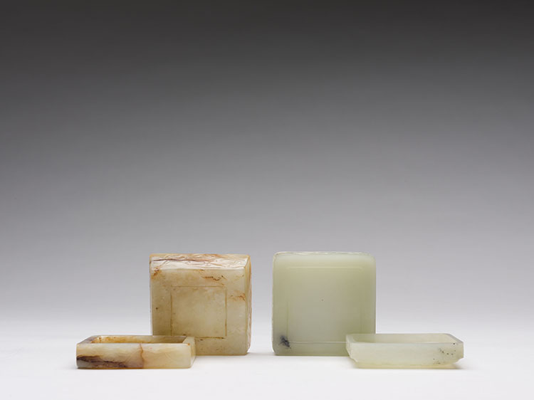 Two Chinese White Jade Boxes and Covers, 18th/19th Century by  Chinese Art