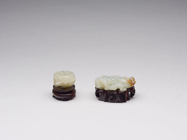 Two Chinese White Jade Fruit Form Carvings, 19th Century by  Chinese Art