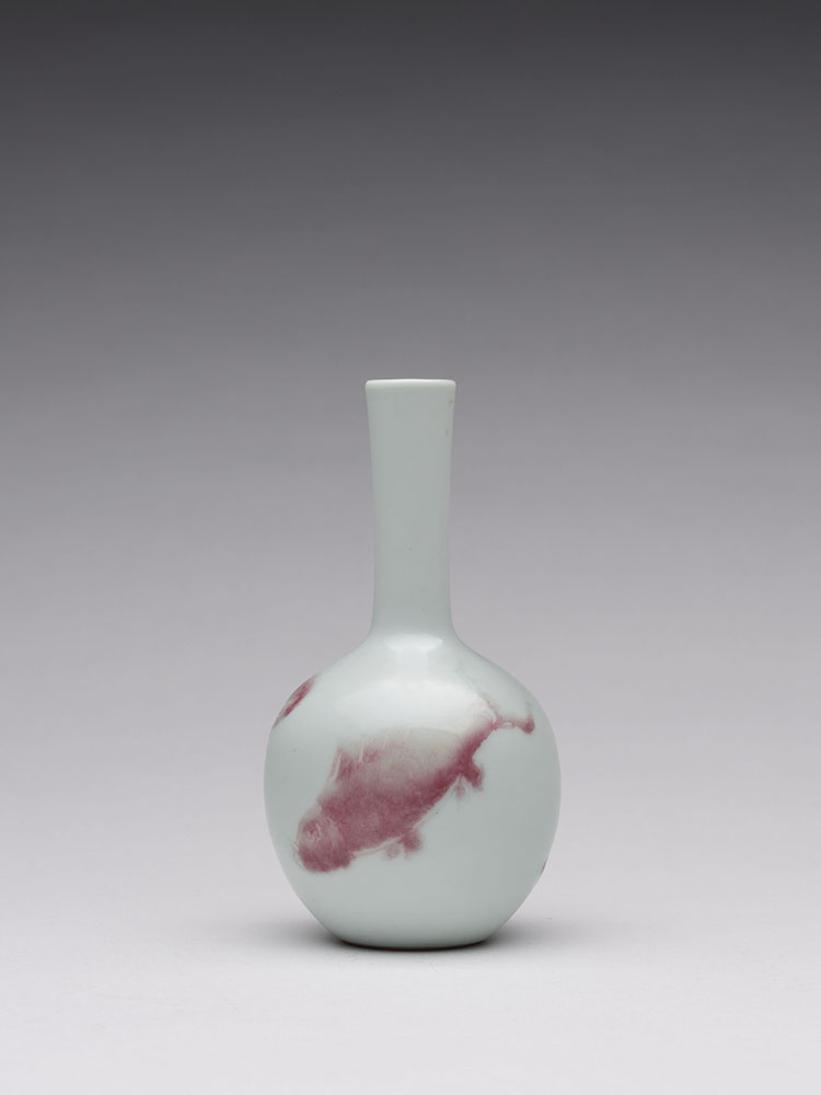 A Small Chinese Copper Red ‘Fish’ Bottle Vase, Kangxi Mark, 19th/20th Century by  Chinese Art