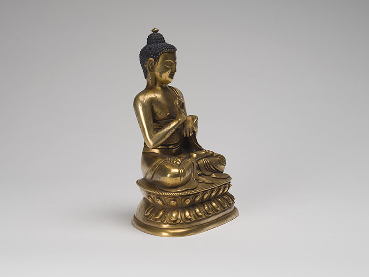 An Impressive Sino-Tibetan Gilt Bronze Seated Figure of Buddha Shakyamuni, 18th Century by  Chinese Art