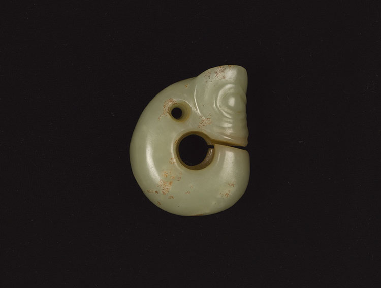 A Chinese Celadon Jade Carved 'Pig Dragon' Pendant, Neolithic Period, Hongshan Culture by  Chinese Art