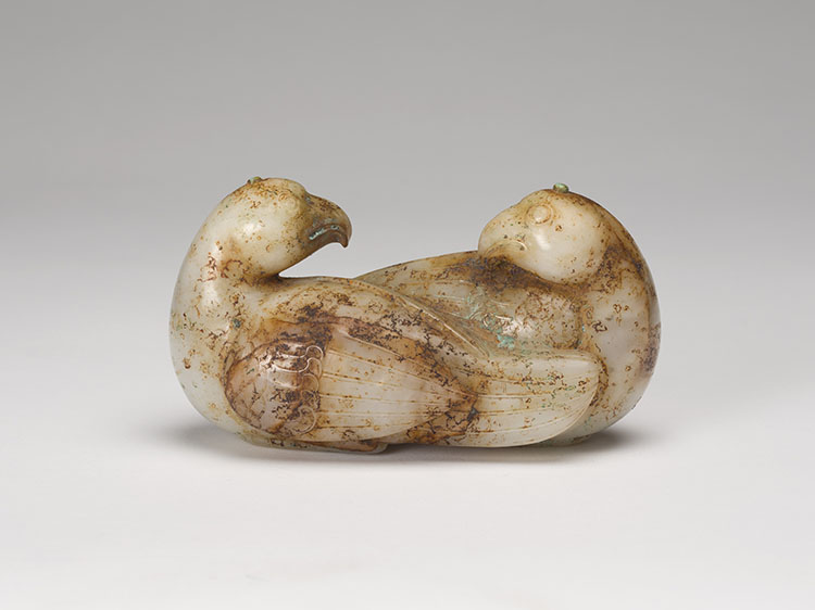 A Large Chinese White and Russet Jade Double Quail, Late Qing Dynasty by  Chinese Art