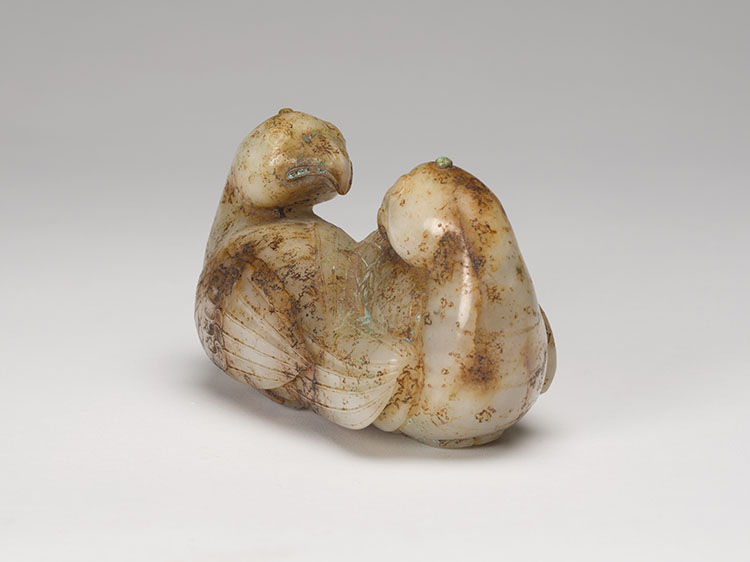 A Large Chinese White and Russet Jade Double Quail, Late Qing Dynasty by  Chinese Art