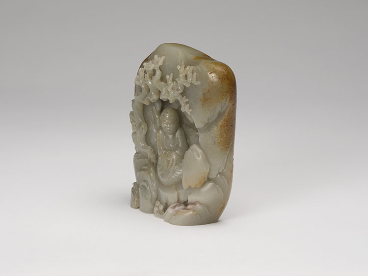 A Chinese Celadon Jade Carved ‘Luohan’ Mountain, 18th/19th Century by  Chinese Art