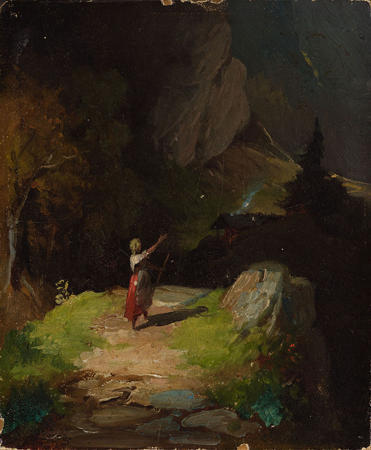 Study of a Maid in the Alpine by Attributed to Carl Spitzweg