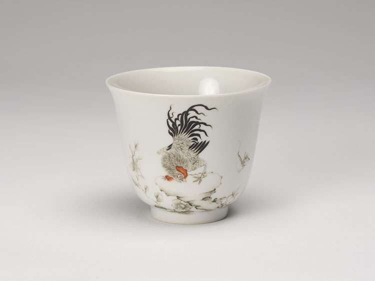 A Chinese Famille Rose 'Rooster' Cup, Chenghua Mark, Republican Period by  Chinese Art